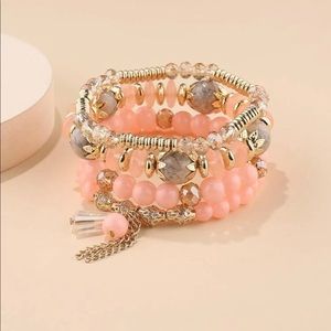 Crystal Beaded 4 Piece Bracelet Set